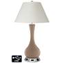 White Empire Vase Table Lamp - 2 Outlets and USB in Mocha