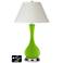 White Empire Vase Table Lamp - 2 Outlets and USB in Neon Green