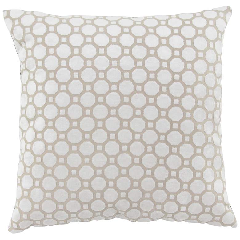 Image 1 White Fabric 18 inch Square Decorative Pillow