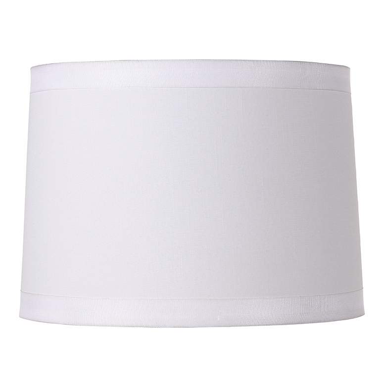 Image 1 White Fabric Drum Shade 13x14x10 (Spider)