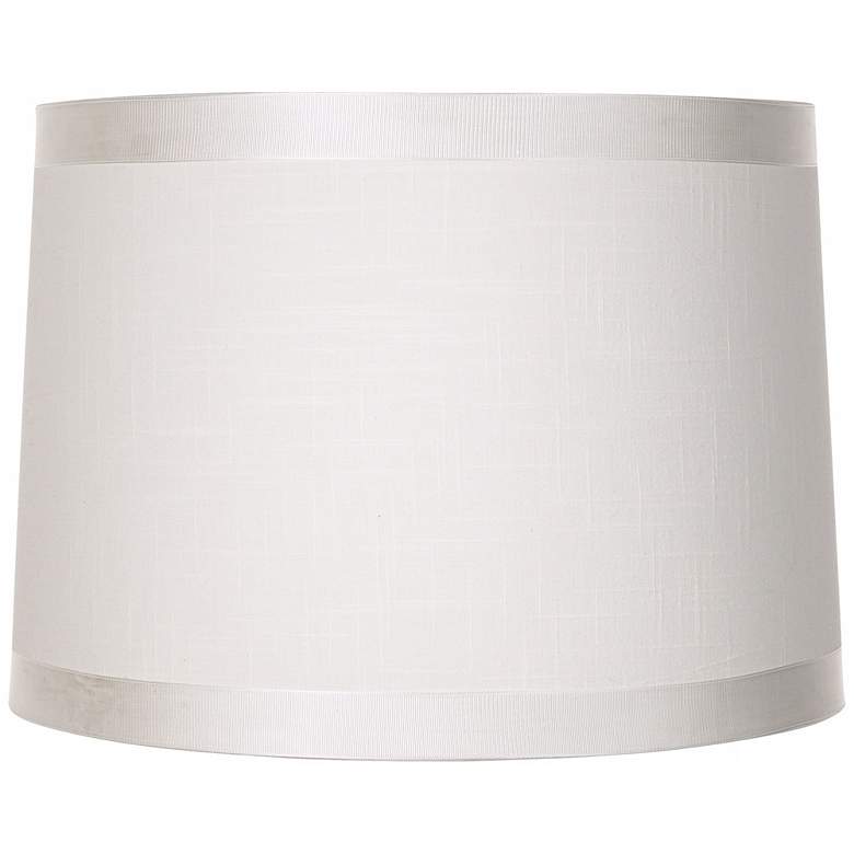 Image 1 White Fabric Drum Shade 13x14x10 (Spider)