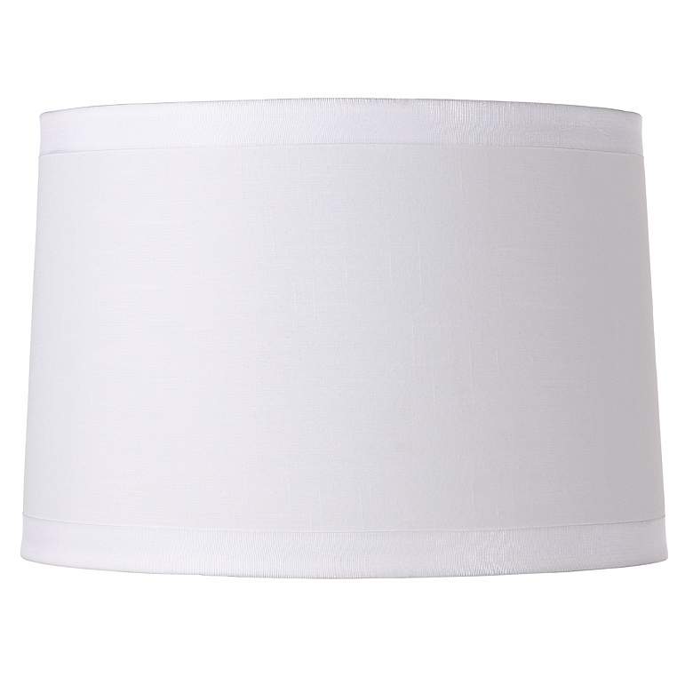 Image 1 White Fabric Drum Shade 15x16x11 (Spider)