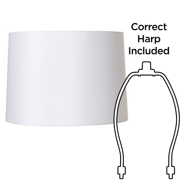 White Fabric Hardback Lamp Shade 13x14x10 (Spider) more views