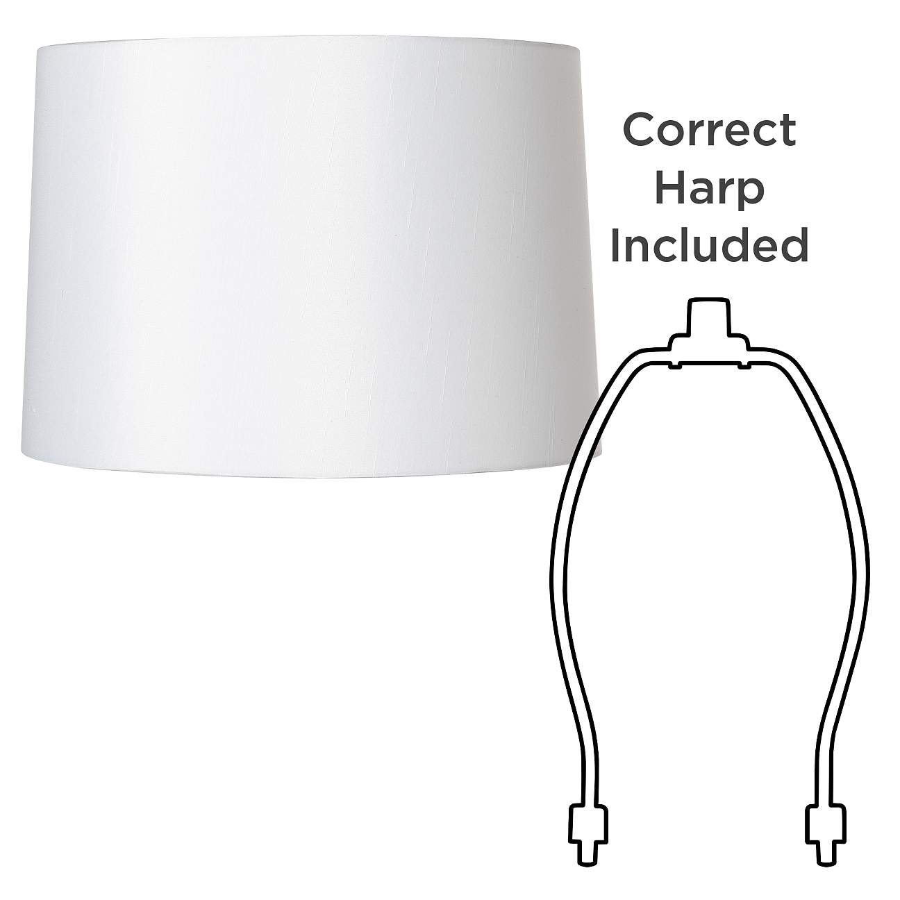 White Fabric Hardback Lamp Shade 15x16x11 Spider U8699 Lamps Plus