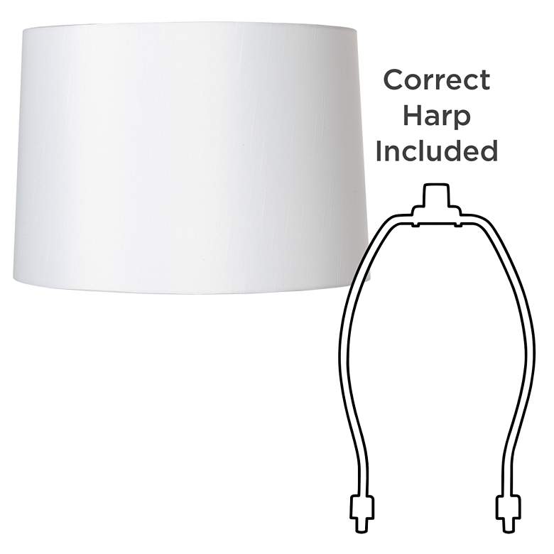 White Fabric Hardback Lamp Shade 15x16x11 (Spider) more views