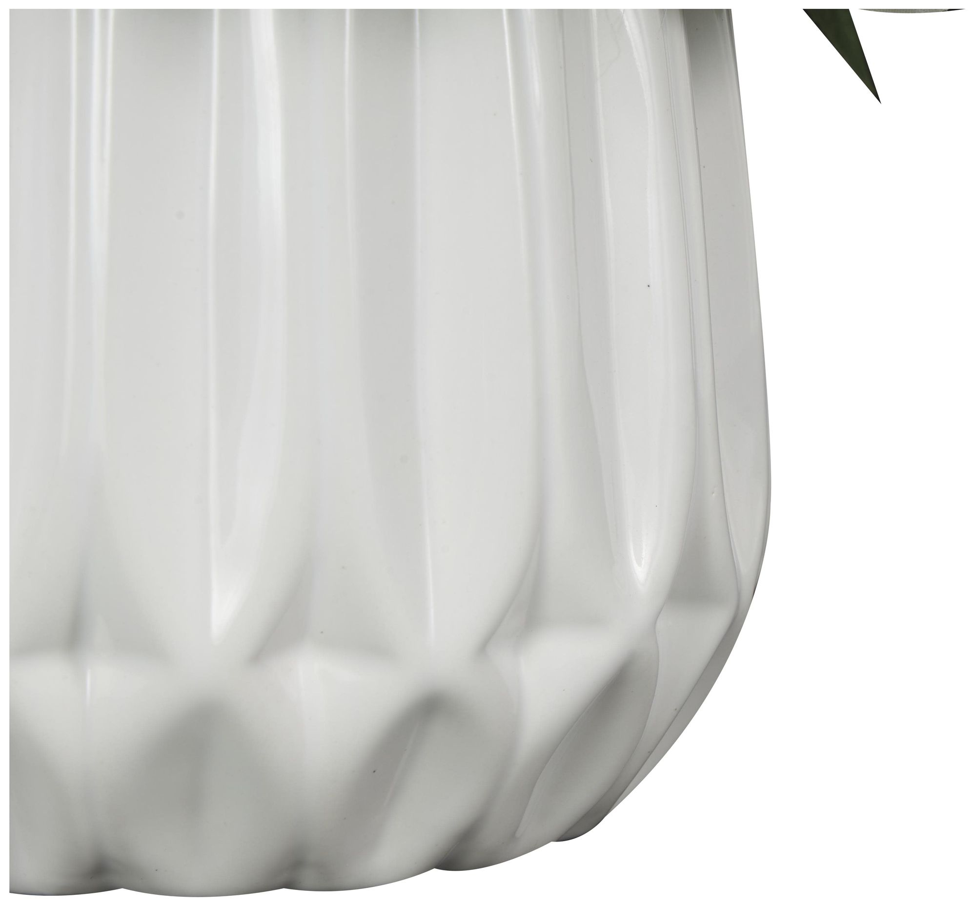 Image 4 White Fabric Modern Artificial Flower, 8" x 8" x 9" more views