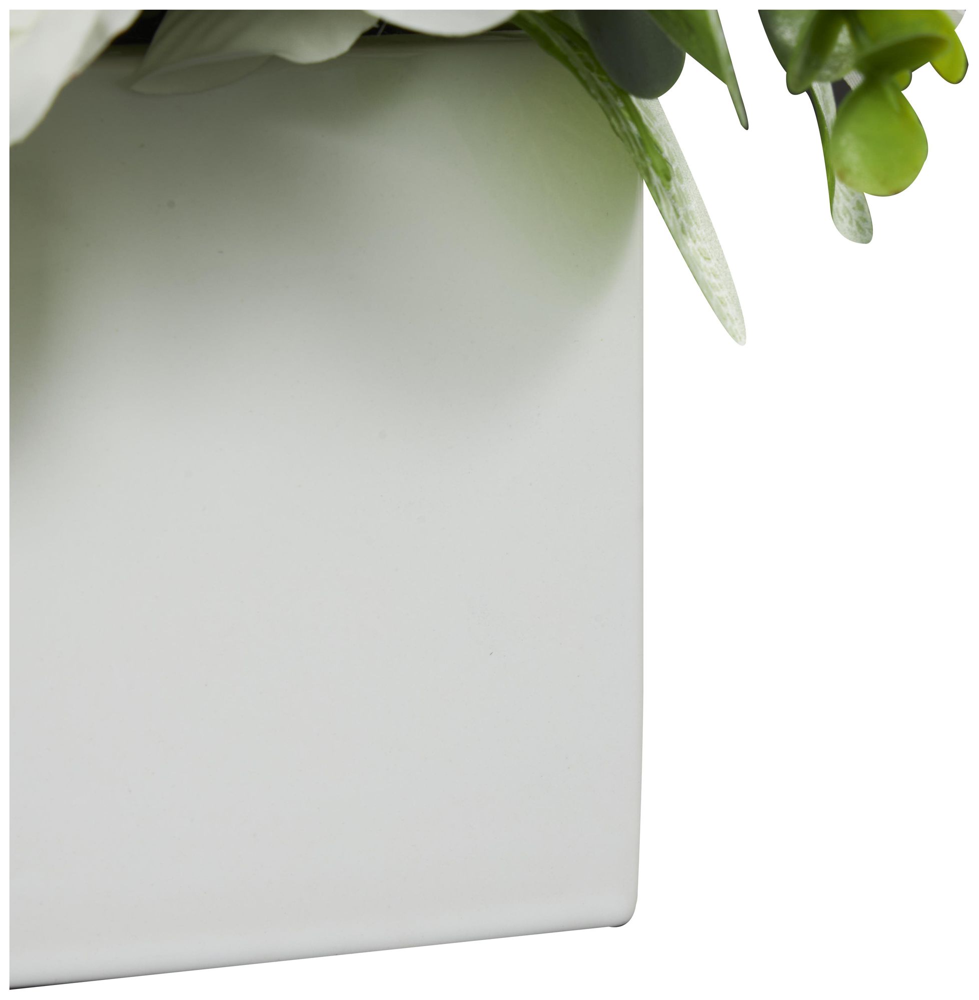 Image 4 White Fabric Modern Artificial Flower, 9" x 9" x 10" more views