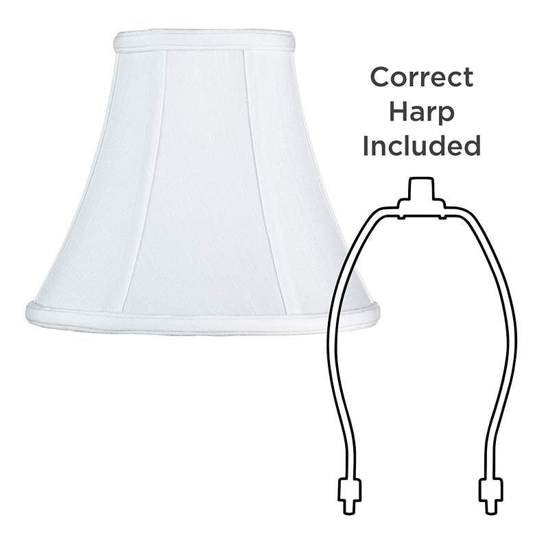 Image 6 White Fabric Set of 2 Bell Lamp Shades 4.5x9x8 (Spider) more views