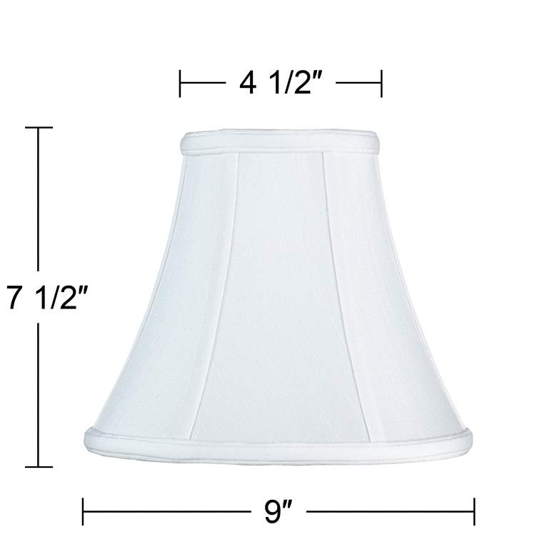 Image 7 White Fabric Set of 2 Bell Lamp Shades 4.5x9x8 (Spider) more views
