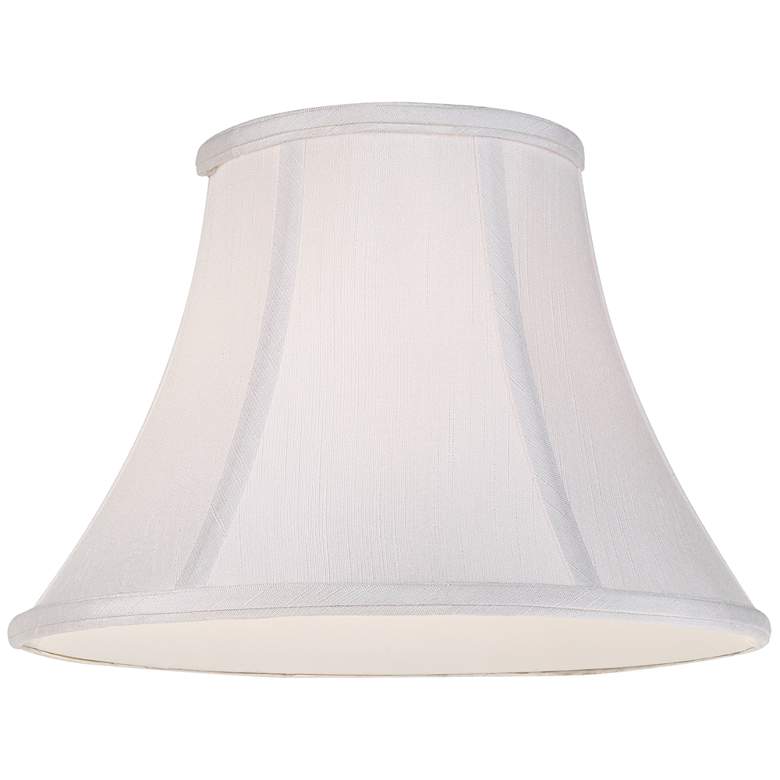 Image 3 White Fabric Set of 2 Bell Lamp Shades 6x12x9 (Spider) more views
