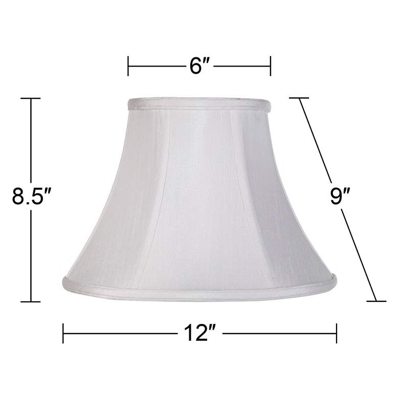 Image 5 White Fabric Set of 2 Bell Lamp Shades 6x12x9 (Spider) more views