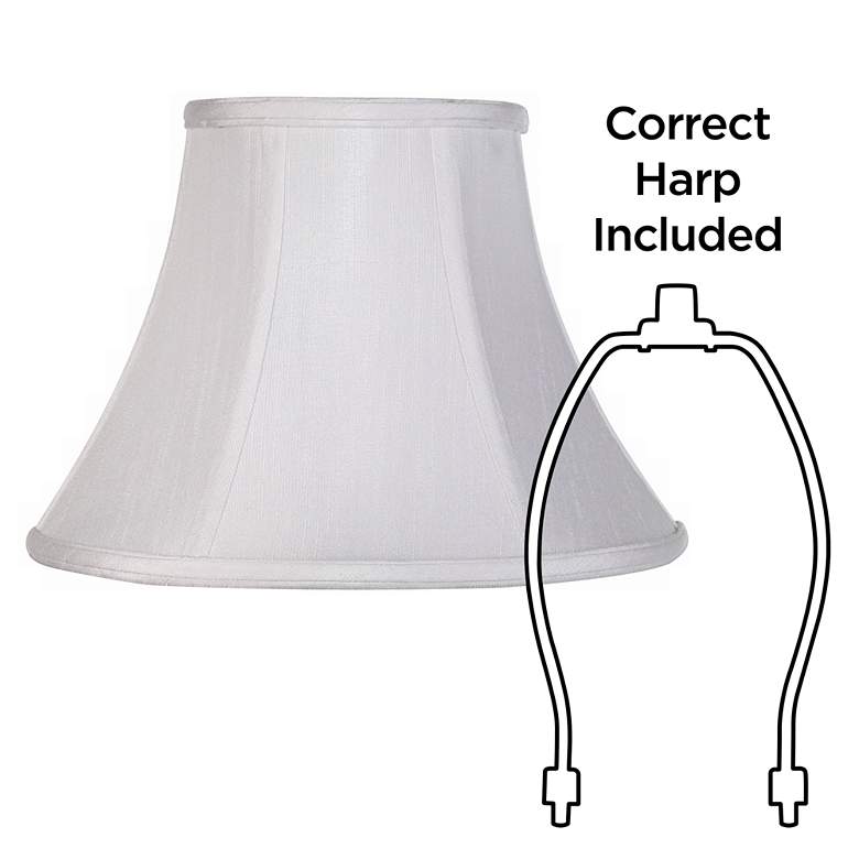 Image 6 White Fabric Set of 2 Bell Lamp Shades 6x12x9 (Spider) more views