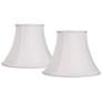 White Fabric Set of 2 Bell Lamp Shades 7x14x11 (Spider)