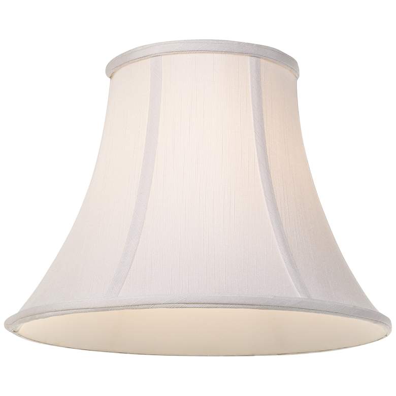 Image 3 White Fabric Set of 2 Bell Lamp Shades 7x14x11 (Spider) more views