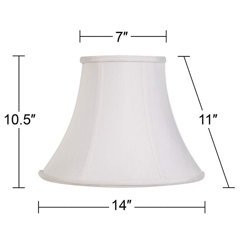 Image 5 White Fabric Set of 2 Bell Lamp Shades 7x14x11 (Spider) more views