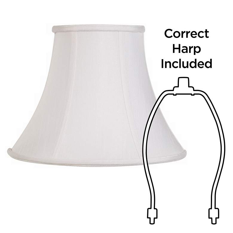 Image 6 White Fabric Set of 2 Bell Lamp Shades 7x14x11 (Spider) more views