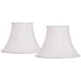 White Fabric Set of 2 Bell Lamp Shades 9x18x13 (Spider)