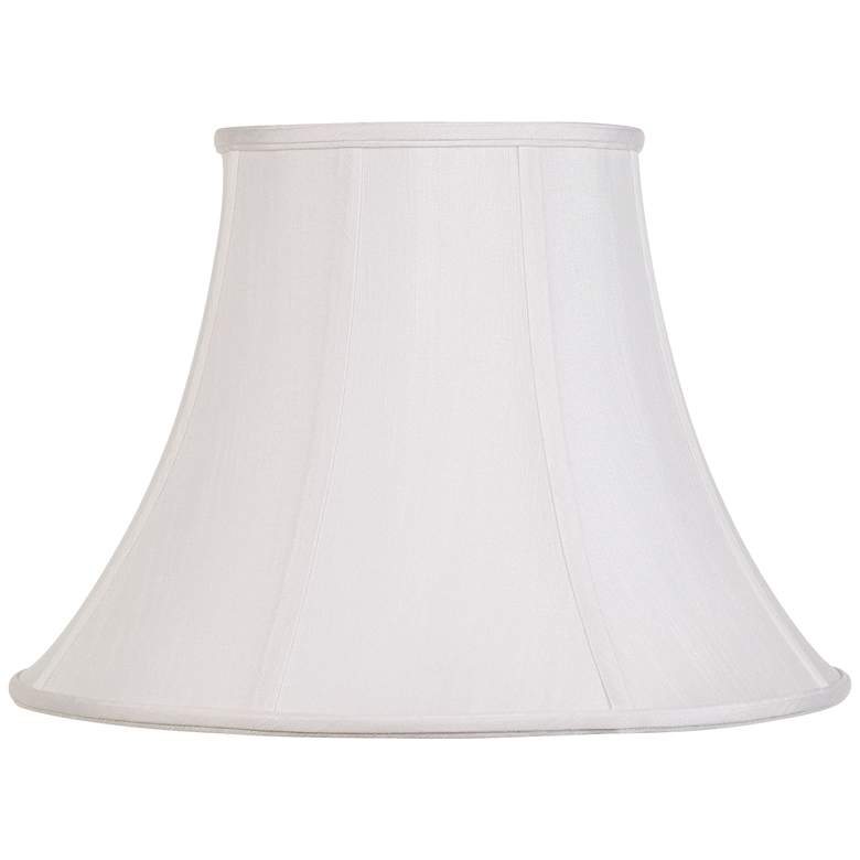 Image 3 White Fabric Set of 2 Bell Lamp Shades 9x18x13 (Spider) more views