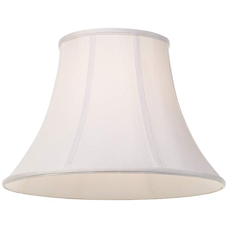 Image 4 White Fabric Set of 2 Bell Lamp Shades 9x18x13 (Spider) more views