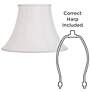 White Fabric Set of 2 Bell Lamp Shades 9x18x13 (Spider)