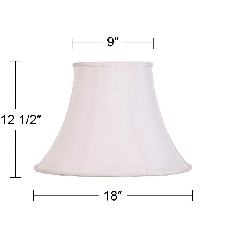 Image 7 White Fabric Set of 2 Bell Lamp Shades 9x18x13 (Spider) more views