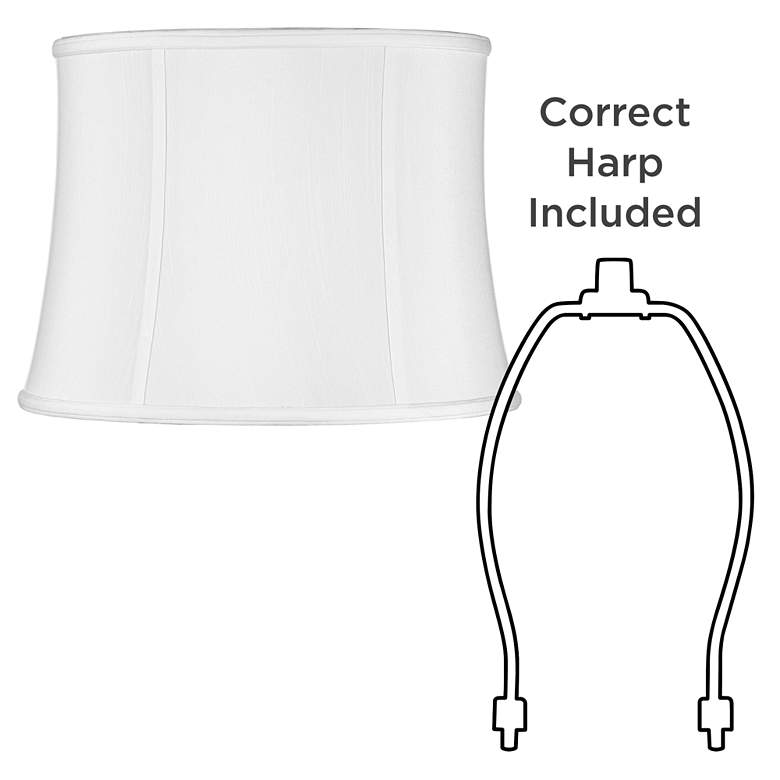 Image 5 White Fabric Set of 2 Drum Lamp Shades 14x16x12 (Spider) more views