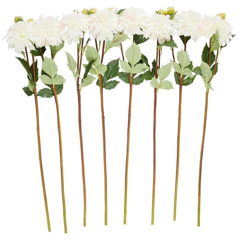 Image 1 White Faux Foliage Modern Artificial Flower Stem, S/8 30"H
