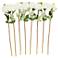 White Faux Foliage Modern Artificial Flower Stem, S/8 30"H