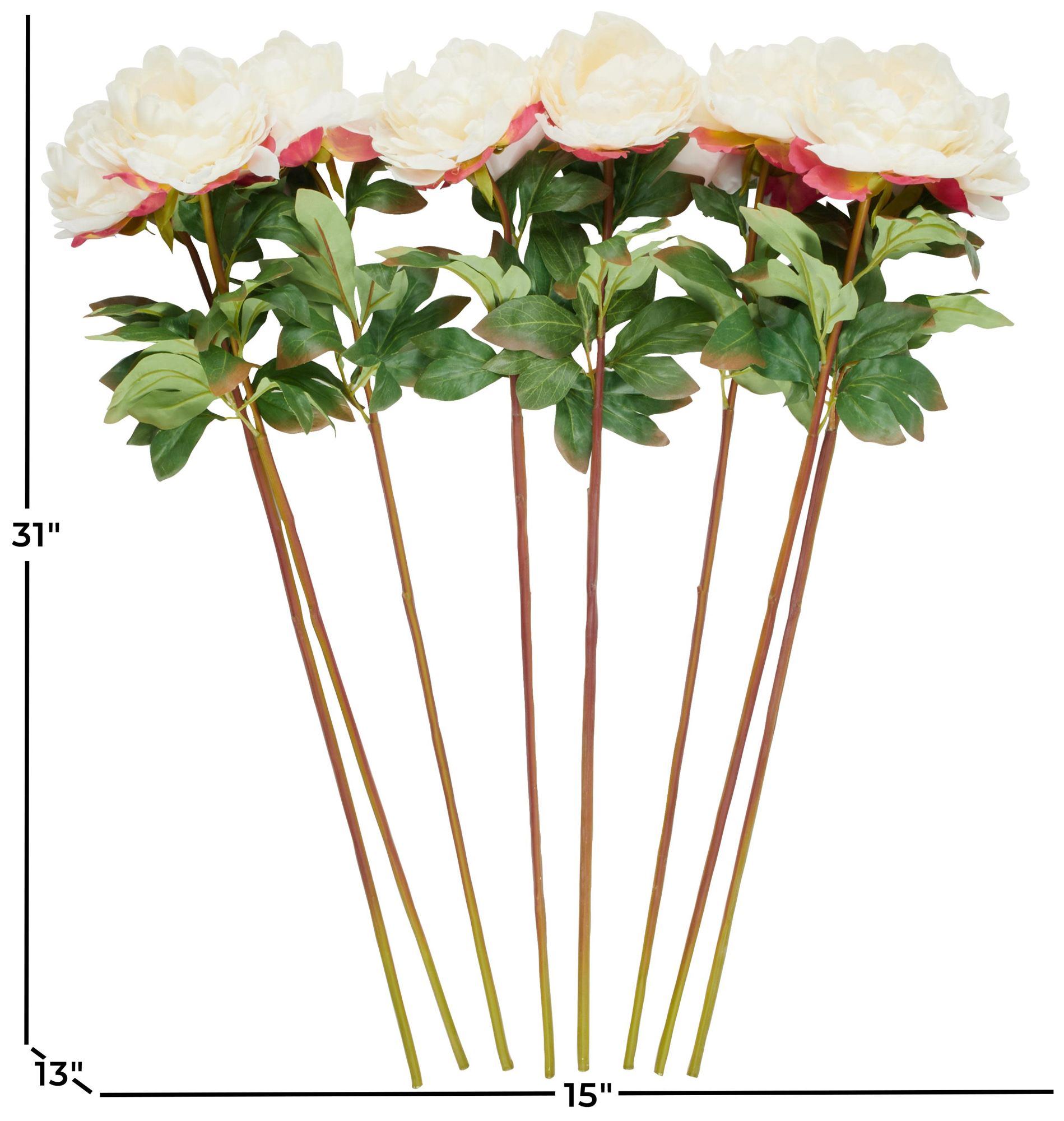 Image 7 White Faux Foliage Modern Artificial Flower Stem, S/8 31"H more views