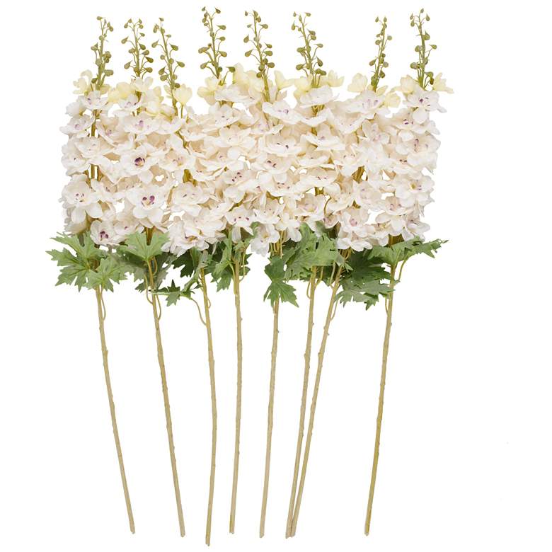 Image 1 White Faux Foliage Modern Artificial Flower Stem, S/8 38"H