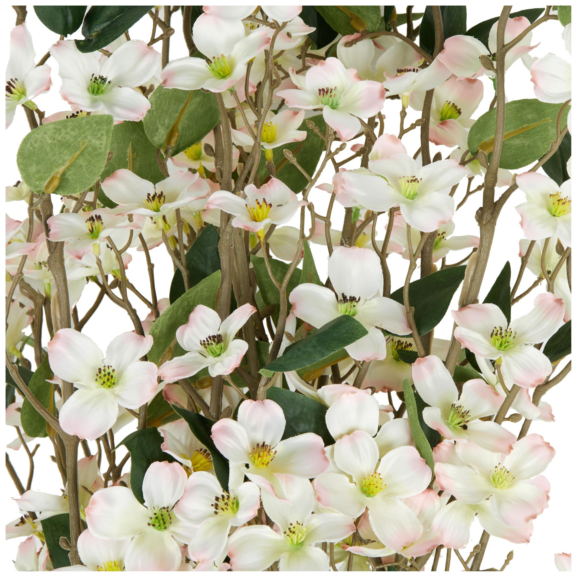 Image 2 White Faux Foliage Traditional Artificial Flower Stem, S/8 43"H more views