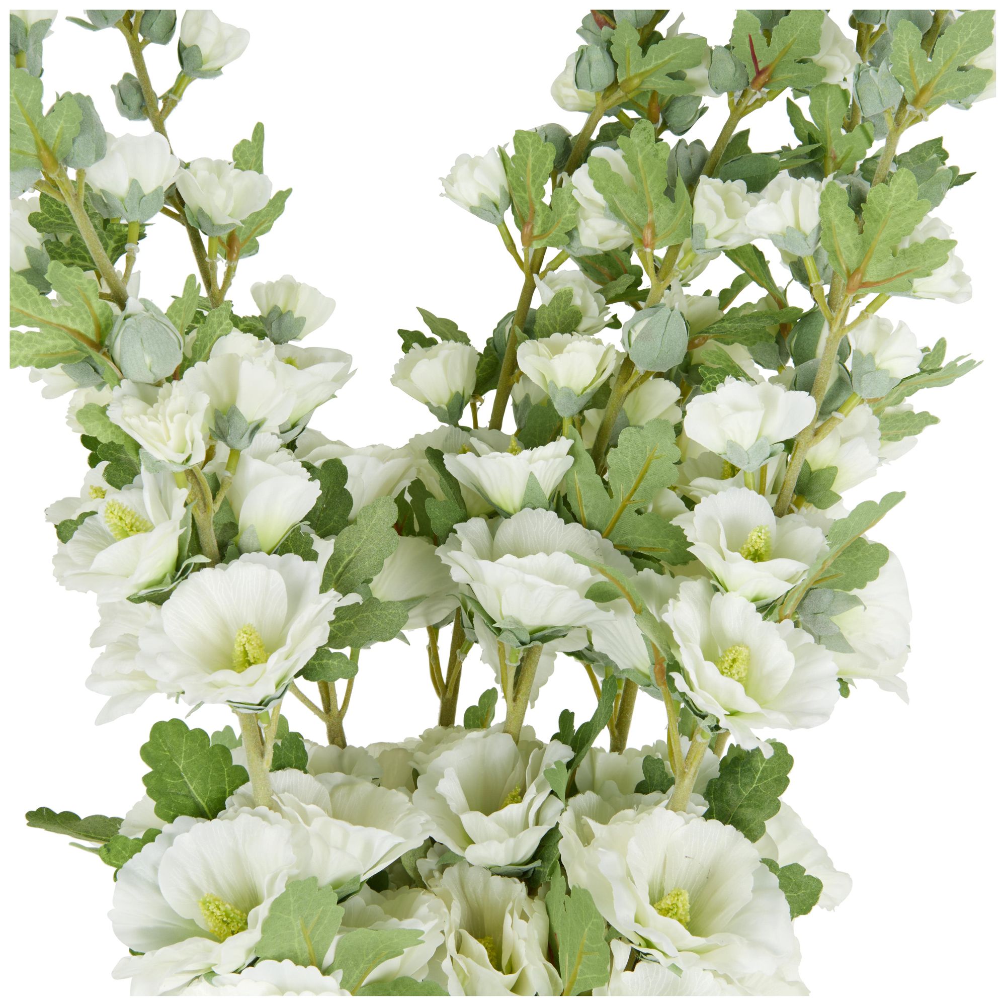 Image 3 White Faux Foliage Traditional Artificial Flower Stem, S/8 44"H more views