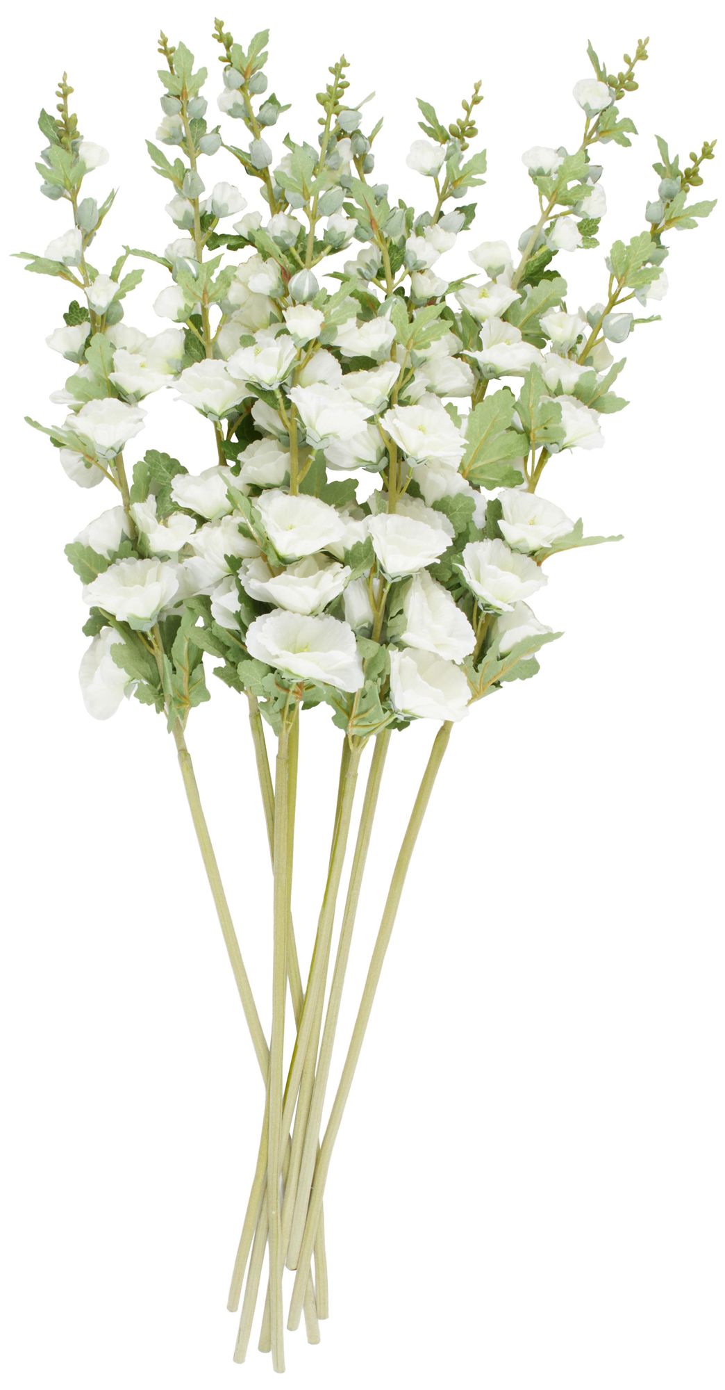 Image 5 White Faux Foliage Traditional Artificial Flower Stem, S/8 44"H more views