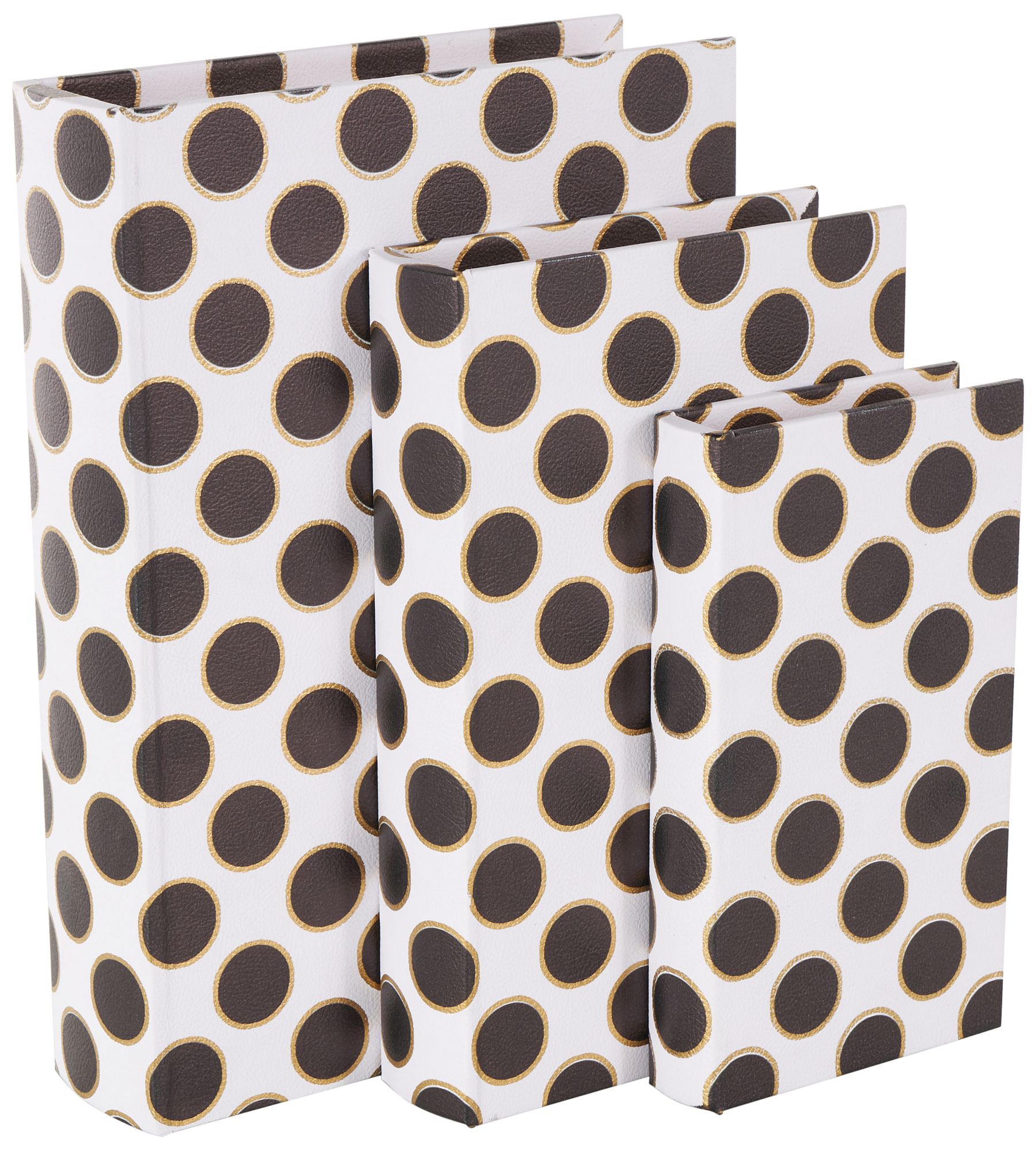 Image 2 White Faux Leather Modern Box, S/3 13", 11", 9"H