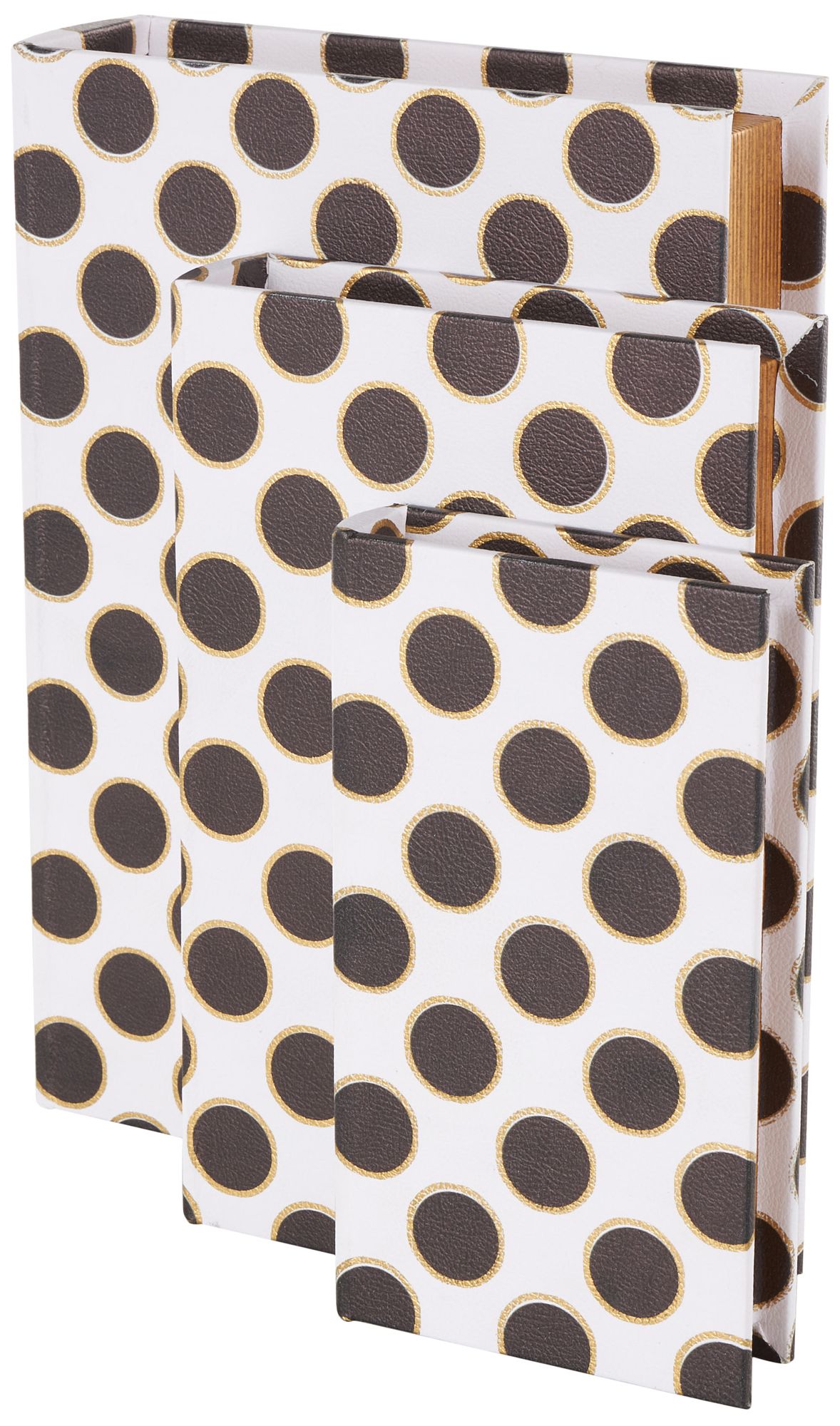 Image 6 White Faux Leather Modern Box, S/3 13", 11", 9"H more views