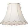White Faux Silk Scallop Bell Lamp Shade 6x12x9.5 (Spider)