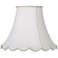 White Faux Silk Scallop Bell Lamp Shade 6x14x11.5 (Spider)