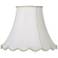 White Faux Silk Scallop Bell Lamp Shade 8.5x18x14 (Spider)