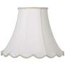 White Faux Silk Scallop Bell Shade 7.5x16x12.75 (Spider)