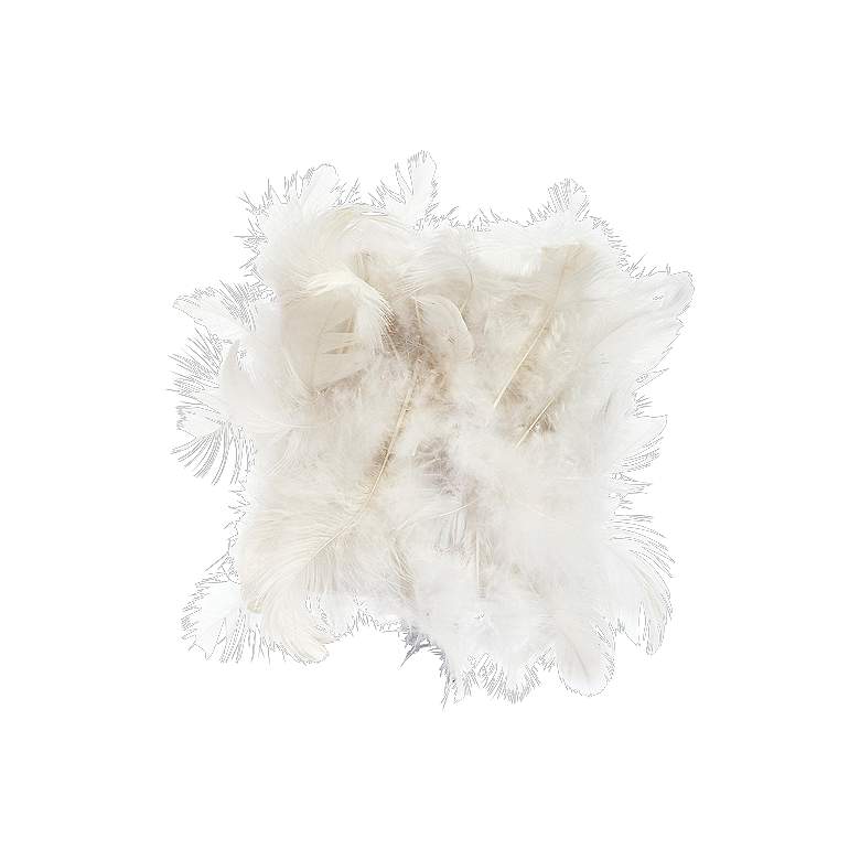 Image 1 White Feathered Drum Lamp Shade 4x4x5 (Clip-On)
