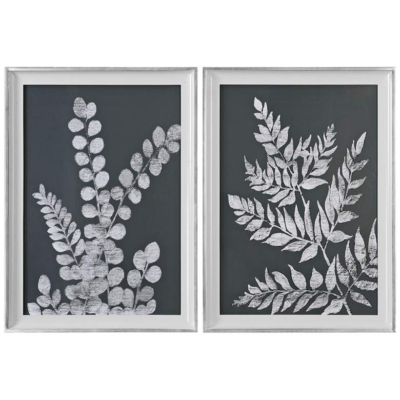 Image 1 White Ferns 36 1/4 inchH 2-Piece Framed Wall Art Print Set