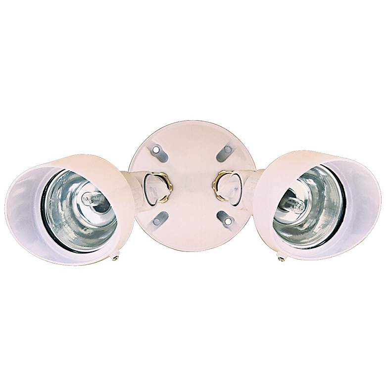 Image 1 White Finish 12 1/4 inch Wide Twin Halogen Spot Security Light