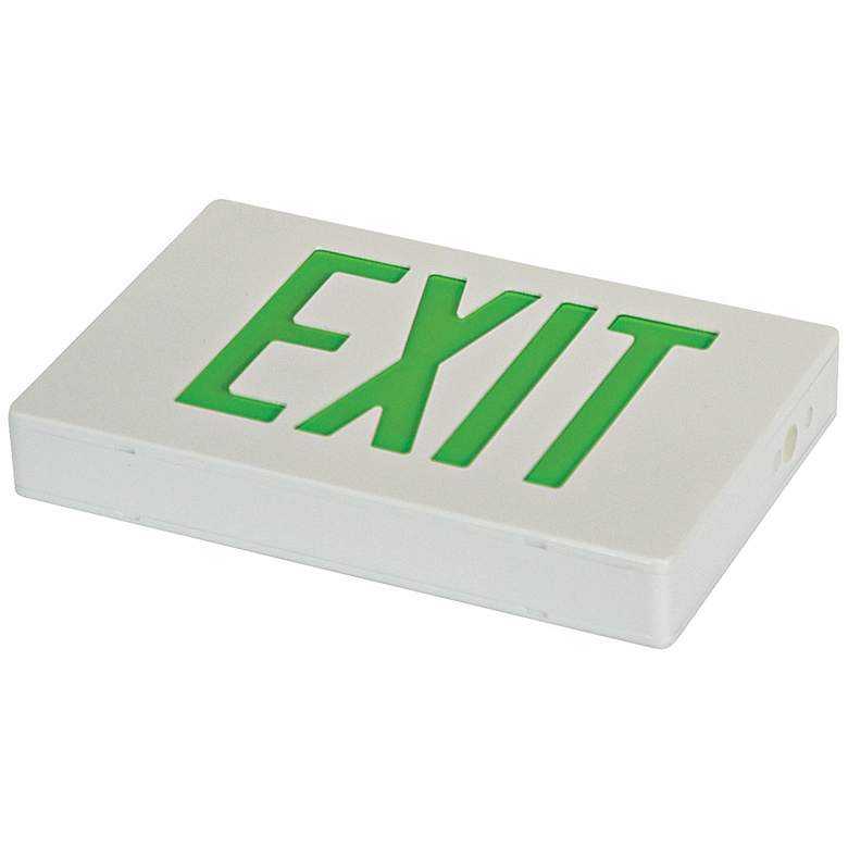 Image 1 White Finish 13 1/4 inch Wide Exit Sign