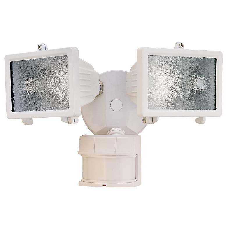 Image 1 White Finish 13 inch Wide 2-Light Motion Sensor Security Light