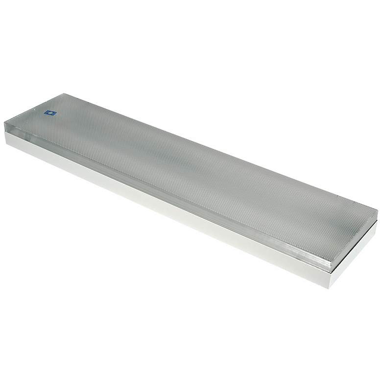 Image 1 White Finish 48 inch Wide Strip Shop Ceiling Light
