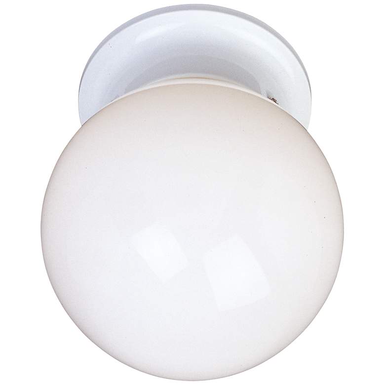 Image 1 White Finish 7 1/2 inch High 6 inch Wide Flushmount