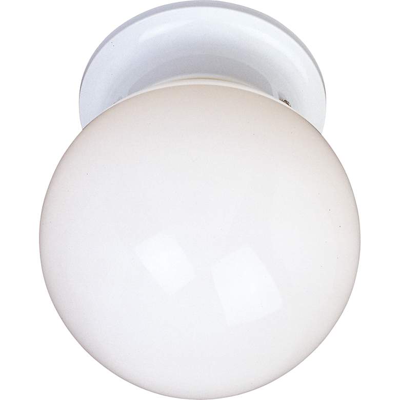 Image 2 White Finish 7 1/2" High 6" Wide Flushmount more views