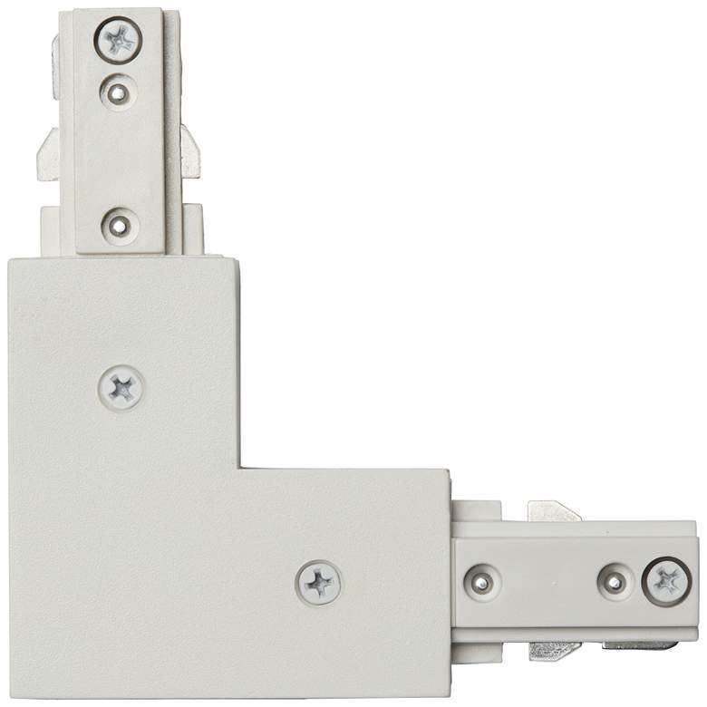 Image 1 White Finish Halo Compatible L-Shaped Track Connector