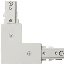 White Finish Halo Compatible L-Shaped Track Connector