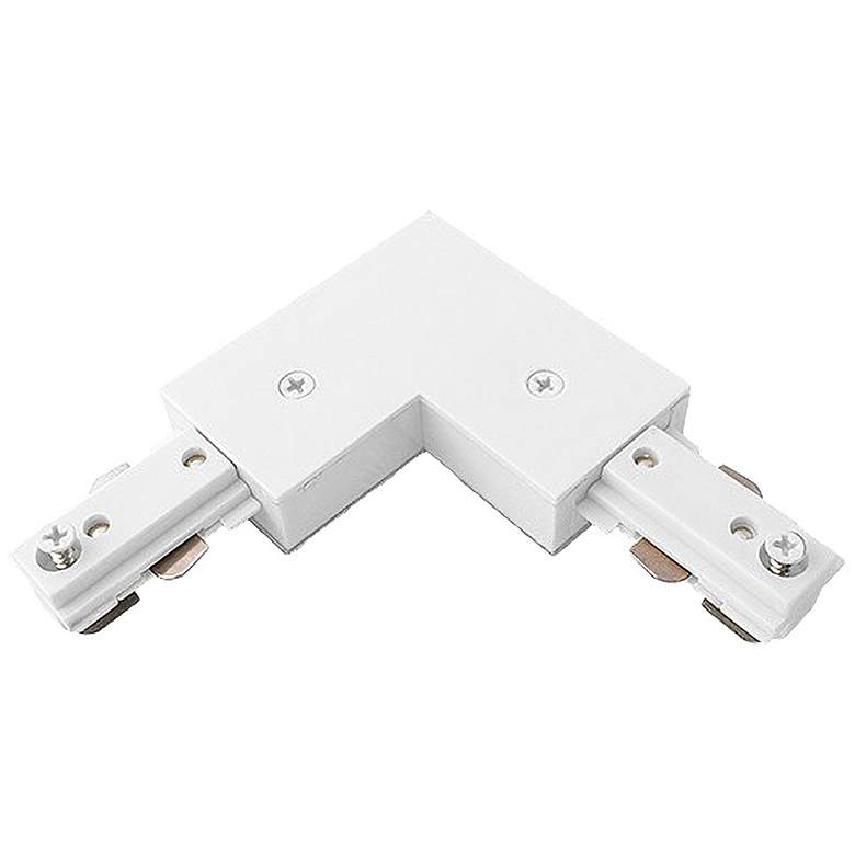 Image 2 White Finish Halo Compatible L-Shaped Track Connector more views